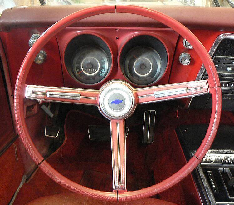 1967-1968 Impala Caprice steering wheel RED BOWTIE 15/" MUSCLE CAR WAL...