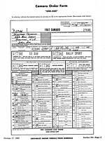 1967 Camaro Dealer Order Form